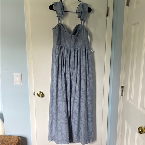 Azazie Denisse Powder Blue Corset Maxi Dress - Picture 10 of 14